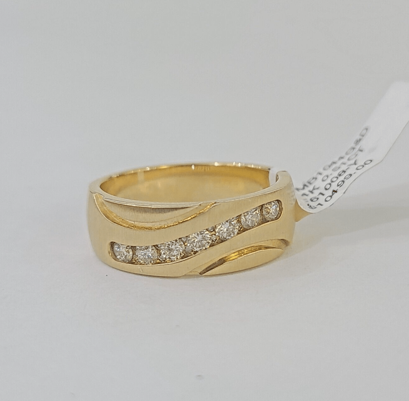 Real 14k Yellow Gold Diamond Mens Ring Band Wedding Engagement Genuine Natural - GoldenlinQ